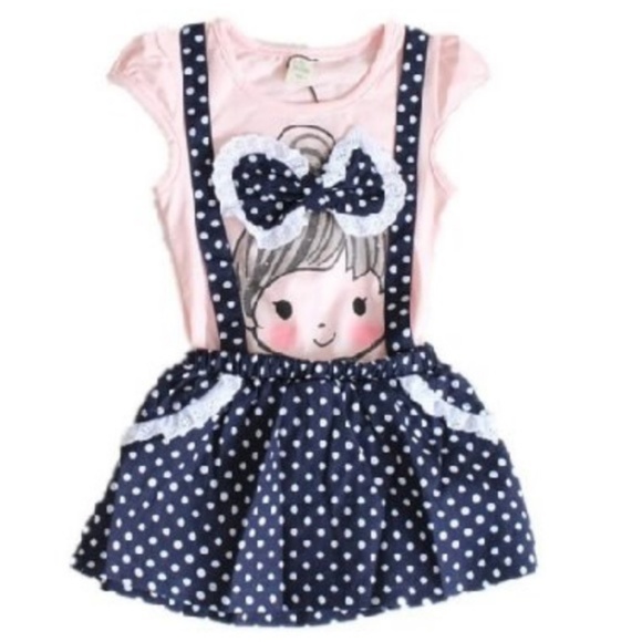 All Dolled Up Toddler Girls Summer Dress - Navy - Picture 3 of 5